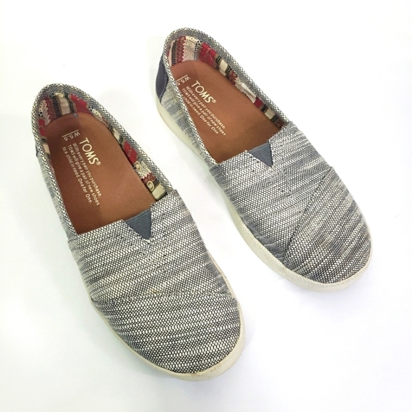 Toms Avalon slip on gray woven shoe size 5.5 - Picture 1 of 6